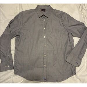 UNTUCKit Mens Check Button Front Shirt XL Blue White USA Long Sleeve